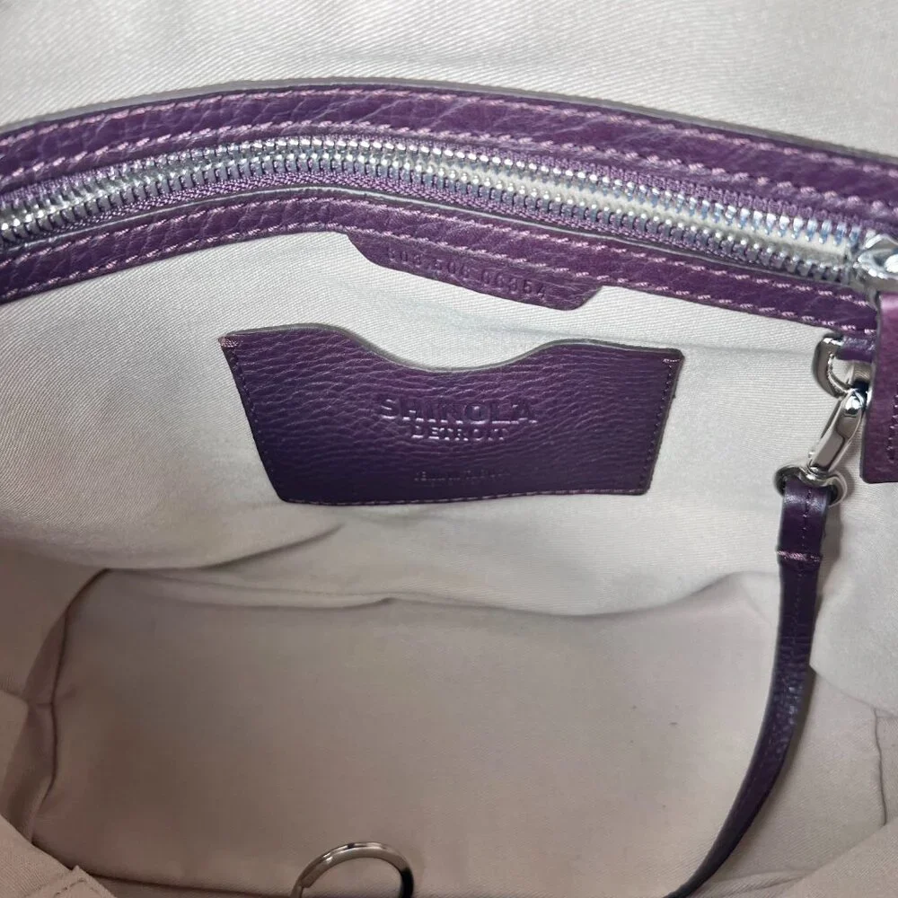 Shinola Plum Leather Crossbody Bag
